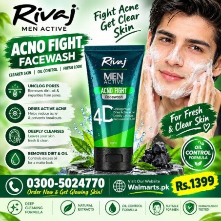 Rivaj Men Acno Fight Face Wash In Pakistan